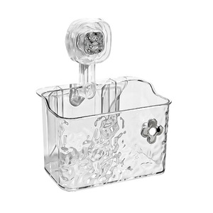 Suction Mounted Bathroom Shelf Rectangular Transparent Silver Wall Mount <b>Storage</b> <b>Rack</b> For Towels And Toiletries - Product Image 5
