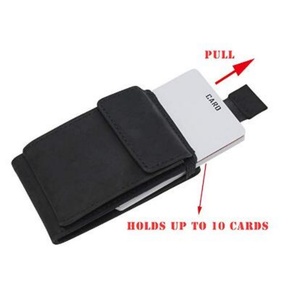 2022 Genuine Crazy Horse <b>Leather</b> Card Holder Lanyard Wallet Short with Open Closure Type and <b>Key</b> <b>Chain</b> - Product Image 2