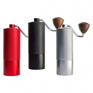 Al-Alloy Body 420 Stainless Steel Burr Homeuse Espresso <b>Mini</b> Small Hand Mill Portable Manual Coffee <b>Grinder</b> with Wood Handle - Product Image 1