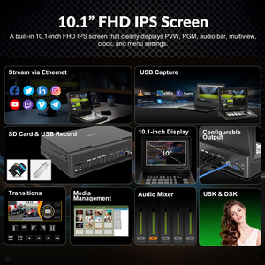 Avmatrix Shark H4 Plus Switcher Video Streaming a 4 Canali HDMI da 10.1 Pollici con Streaming RTMP/SRT e Registrazione su Disco USB e Scheda SD - Product Image 2