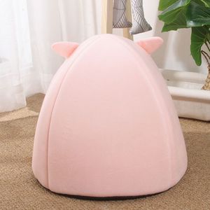 Jumping Goose Pet <b>Bed</b> Round Cartoon Plush Cat Nest Small Medium Size <b>Sponge</b> Fill Hand Washable - Product Image 4