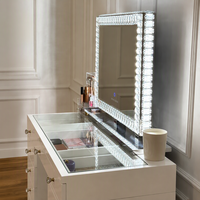 Coiffeuse de style hollywoodien pour chambre principale et dressing, table de maquillage pour cadeau et décoration intérieure, personnalisable OEM