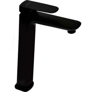 Mélangeur à levier unique pour lavabo haut NOVE Noir sans déchets Outil de tournage élégant - Product Image 1