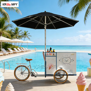 Chariot mobile à glaces et à sucettes glacées en fibre de verre électrique commercial pour hôtel et restaurant avec congélateur - Product Image 1