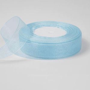 Ruban en organza transparent de 2,5 cm de largeur et de couleur personnalisée pour l'emballage de boîtes cadeaux et la décoration de faveurs de mariage, 50 yards/rouleau - Product Image 2