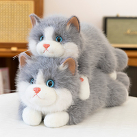 Adorable peluche chat avec rembourrage en coton PP, doublure en maille anti-stress - Décoration d'intérieur et cadeau pour unisexe, chat de simulation