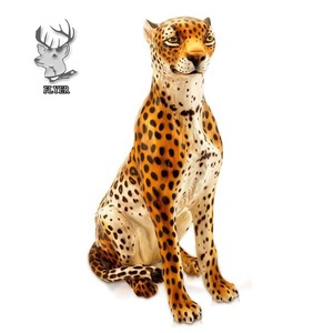 تماثيل حيوانات من الألياف الزجاجية للديكور المنزلي، هدية فنية من الراتنج، تمثال فهد للبيع - Product Image 5