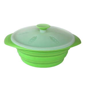 Vaporizador <span class=keywords><strong>plegable</strong></span> portátil de <span class=keywords><strong>silicona</strong></span> de grado alimenticio con tapa, suministros de cocina resistentes a altas temperaturas, utensilios de cocina - Product Image 1