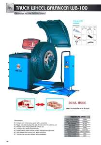 TAYO INDUSTRIES Bleeder WB-100 Équilibreuse de roues semi-automatique bleue, équipement de qualité industrielle - Product Image 2