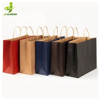 Eco-Friendly Recycled Black White Food Takeaway Packaging Craft Paper Bag Shop Gift Shopping Brown Kraft Paper Bag With Handle