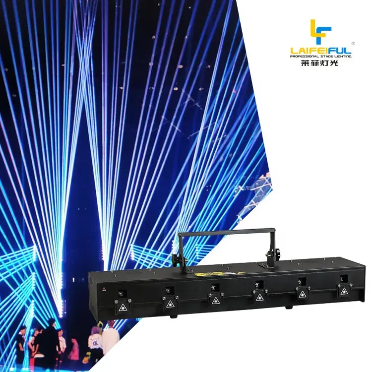 6 Lens Rgb Scan Lijnen Dj Disco Bar Dmx Laser Beam Light 12Watt Met Patronen Stage Laser Verlichting