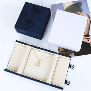 Manufacturer Custom Double Open Velvet Double Snaps High-end Jewelry Set <b>Box</b> Ring Bracelet Bangle Pendant <b>Box</b> for Wedding Gift - Product Image 6