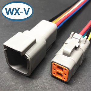 DTM04-6P Harness konektor Harness otomotif, konektor tahan air kendaraan rekayasa 3 inti steker Male dan Female 2 lubang - Product Image 1