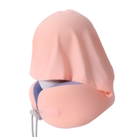 SUREWALHOME Oreiller de voyage pour le cou avec capuche rafraîchissante Masque pour les yeux Capuche bloquant la lumière Oreiller de soutien ergonomique en mousse à mémoire de forme pour avion