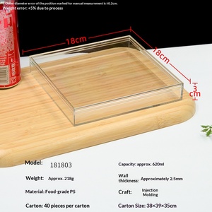 Caja de Regalo Cuadrada Personalizable de Alta Transparencia para Pastel de Boda, Caja Vacía, Material PS de Grado Alimenticio, Caja de Embalaje para Regalos - Product Image 4