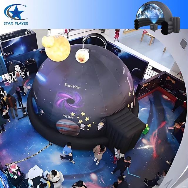 Star Player Portable Inflatable Astronomical Galaxy Tent 360 Projection Planetarium Dome Air Blower 10-12ft Height 12ft Length