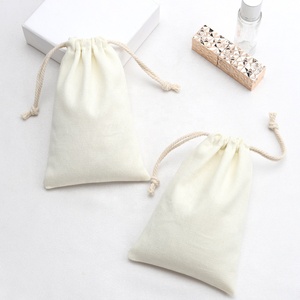 Bolsa de lona de algodón Natural de alta calidad reutilizable regalo personalizado cuidado de la piel cosmético maquillaje bolsa con cordón - Product Image 6