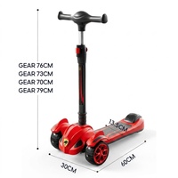 Trottinette Enfant Pliable et Réglable en Hauteur Upaly, en Plastique Multicolore, Sûre et Robuste, avec Roues Lumineuses en PU – Vente en Gros