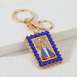 Llavero Portamonedas de Aleación de Zinc con Relieve de Milagros Católicos, Nuestra Señora de la Concepción, Nossa Senhora da Aparecida, con Pedrería - Product Image 2