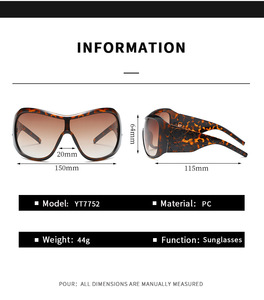 แว่นกันแดดแฟชั่นทรงใหญ่โอเวอร์ไซส์ วินเทจ สีสันสดใส สไตล์ Y2K ย้อนยุค ทันสมัย ปี 2024 - Product Image 2