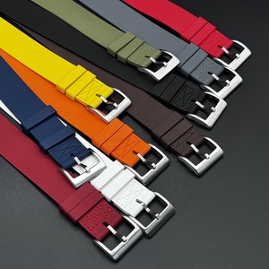 Correas de <span class=keywords><strong>reloj</strong></span> de una pieza de color Amarillo Blanco personalizado al por mayor 20/21/22mm correas de <span class=keywords><strong>reloj</strong></span> de goma FKM de paso único gris de lujo - Product Image 3