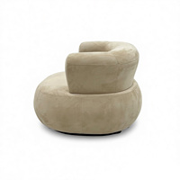 Fauteuil d'appoint rond en tissu, style minimaliste italien pour salon, villa, hall d'hôtel, fabricant de meubles OEM ODM