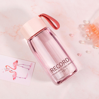 Regalos de Navidad, botella de agua de plástico personalizada de 380Ml, Mini botella de agua portátil bonita a prueba de fugas de pequeña capacidad