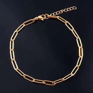 Bracelet pour femme en acier inoxydable, chaîne à maillons trombone, pour la fabrication de bijoux, accessoires DIY, bracelet de cheville pour fille - Product Image 2
