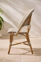 Chaise de salle à manger en osier de style français moderne, structure en aluminium, résistante aux UV, tressage en rotin PE, écologique, confortable, pour patio extérieur