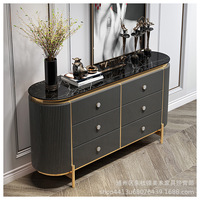 Tableaux en bois gris foncé, design de luxe, de couleur gris foncé, armoires buffet, table de salon moderne, console