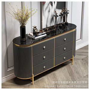 Thiết Kế Sang Trọng Tối Màu Xám Gỗ Sideboards Tủ <span class=keywords><strong>Buffet</strong></span> Vàng Hiện Đại Phòng Khách Bảng Điều Khiển - Product Image 3