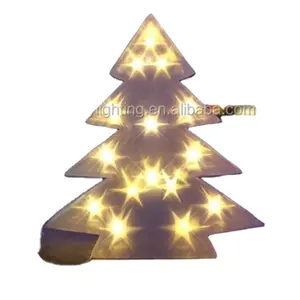 Luz noturna de led árvore pvc 3d estrela imagem para o natal feriado festival decoração bateria aa