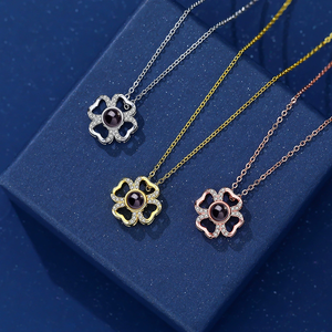 Collar con Proyección de <span class=keywords><strong>Fotos</strong></span> Personalizada, Cadena de Eslabones de Moda con Mensaje Secreto, Código Morse, Regalos Únicos para Fiesta - Product Image 2