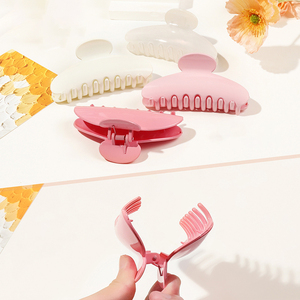 Corea di colore solido grandi fermagli per capelli donne senza slittamento di coda di cavallo di squalo artiglio di plastica liscia fermaglio per capelli - Product Image 4