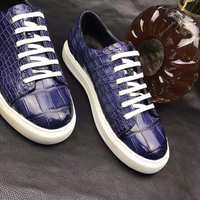 Chaussures de sport pour femmes de qualité supérieure, chaussures décontractées de luxe en cuir de crocodile véritable, chaussures de fête pour hommes, baskets de skateboard, chaussures personnalisées pour hommes