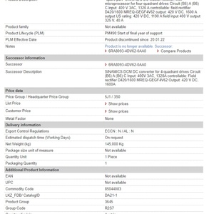 Paquete con Garantía de 1 Año 6RA7093-4DV62-0 Convertidor de Corriente Continua SIMOREG - Product Image 6