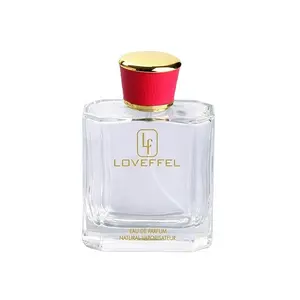 Good service manufacture perfume bottle 100ml glass with red cap box packaging