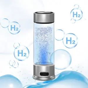 अनुकूलित मांग सेवाएं प्रदान करें 400 मिलीलीटर हाइड्रोजन जल जनरेटर रिचार्जेबल पेम इलेक्ट्रोलाइटिक हाइड्रोजन पानी की बोतल