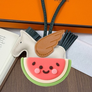 Playful Pegasus Watermelon Leather Bag Charm Cute Cartoon Design Portable Key Ring Sweet Gift <b>for</b> Girls - Product Image 4