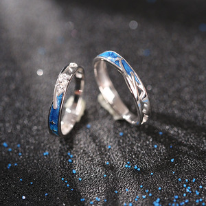 LONGJIE Bague en argent 925 Bijoux Bague de couple Bague de niche éternelle Cadeau gratuit Taille ajustable - Product Image 2