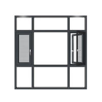 Fenêtre à battant en aluminium à double vitrage, style minimaliste moderne, verre trempé, quincaillerie en acier inoxydable, verrouillage multipoints, usage extérieur