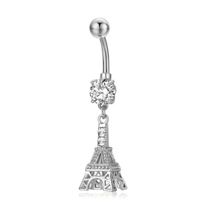 Nombril Anneaux Mode Tour Eiffel à <span class=keywords><strong>Paris</strong></span> Zircon Nombril Piercing Bijoux Anneau Nombril Nail Mode Corps Bijoux - Product Image 1