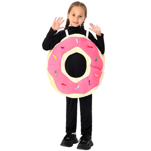 Costume de donut pour enfants, tenue de cosplay d'Halloween, motif paillettes roses, vêtement de performance, taille moyenne - Product Image 5