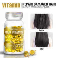 Vitamines capillaires végétaliennes bio de haute qualité, huile à base d'extraits de plantes, capsules d'huile capillaire professionnelles, 30 capsules, réparatrices et nourrissantes pour les cheveux