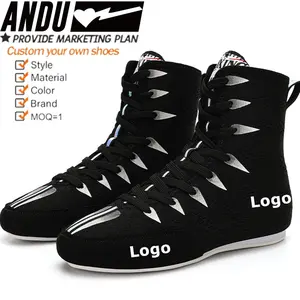 Chaussures de combat avec logo personnalisé pour garçons et filles Chaussures de boxe Chaussures de boxe de lutte professionnelle pour enfants Bottes de boxe haut de gamme au design personnalisé