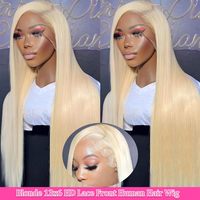 Peluca de encaje frontal de 30 pulgadas 613, rubia, densidad 180%, encaje HD transparente, sin pegamento, pre-arrancada, lisa, ligera, 9.14 oz, ESTILO 2024
