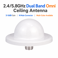 Antenne de plafond omnidirectionnelle 5dBi 2400-7000MHz Wi-Fi 6E 5G intérieure avec connecteur N femelle pour la distribution de signal dans les bureaux, hôtels et centres commerciaux