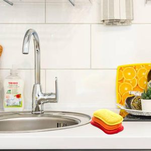 <b>Kitchen</b> Non-metal <b>Net</b> Scrubber Dish Wash Abrasive Non-Scratch Sponge Scouring Pad Sponge Scourer Scrub Sponge - Product Image 4