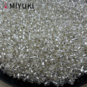 Perles cylindriques transparentes en verre antique <span class=keywords><strong>Mikoto</strong></span> DB41/DB42 de 16 mm, importées du Japon, avec remplissage argenté, pour accessoires de broderie DIY - Product Image 3