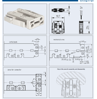 Conector de borde de placa LED de 2 polos BJB 47.304.1001-0 Zhaga Book 26 con contacto de inserción